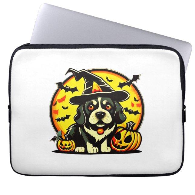 Halloween Lowchen hond Laptop Sleeve (Voorkant)