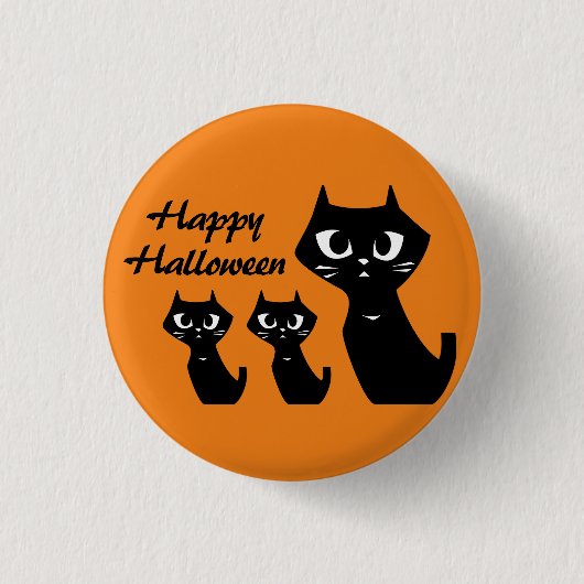 Halloween Lucky Black Cats Ronde Button 3,2 Cm (Voorkant)