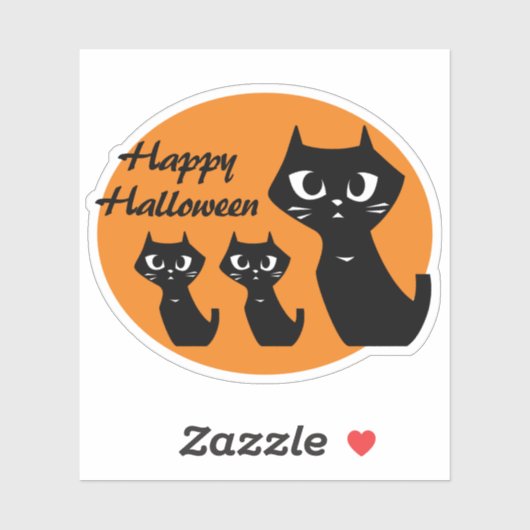 Halloween Lucky Black Cats Sticker (Vel)