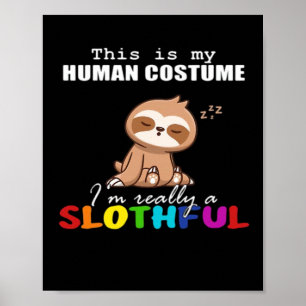 Halloween Lui Design, Dit is mijn Menselijk Kostuu Poster
