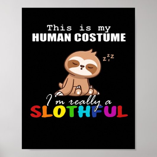Halloween Lui Design, Dit is mijn Menselijk Kostuu Poster (Voorkant)