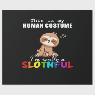 Halloween Lui Design, Dit is mijn Menselijke Kostu Cadeaupapier
