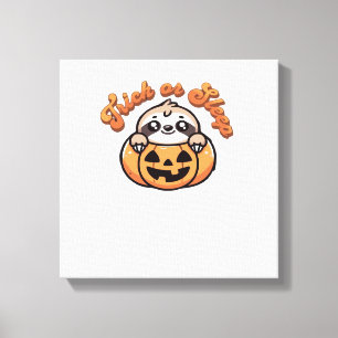 Halloween luiaard grap of slaap schattige luiaard canvas afdruk