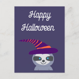 Halloween luiaard in het Pet van de heks Briefkaart