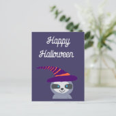 Halloween luiaard in het Pet van de heks Briefkaart (Staand voorkant)