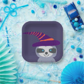 Halloween luiaard in het Pet van de heks Papieren Bordje (Feest)