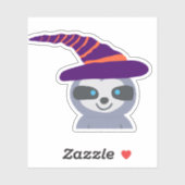 Halloween luiaard in het Pet van de heks Sticker (Vel)