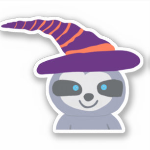Halloween luiaard in het Pet van de heks Sticker