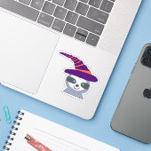 Halloween luiaard in het Pet van de heks Sticker (Laptop met iPhone)