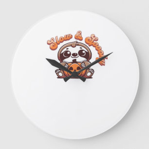 Halloween Luiaard Langzaam en Spookachtig Schattig Grote Klok