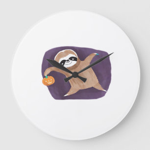 Halloween luiaard met pompoen klassiek T-shirt Grote Klok