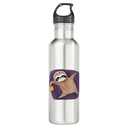 Halloween Luiaard met Pumpkin Classic T-Shirt Waterfles (Voorkant)