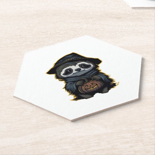 Halloween luiaard Oversized T-shirt Kartonnen Onderzetters (Schuin)