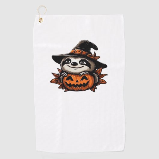 Halloween Luiaard Pompoen Feest Classic T-Shirt Golfhanddoek (Voorkant)