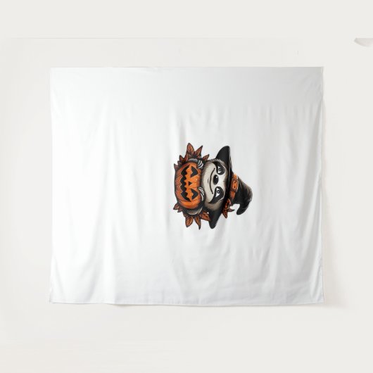 Halloween Luiaard Pompoen Feest Classic T-Shirt Wandkleed (Voorkant (horizontaal))