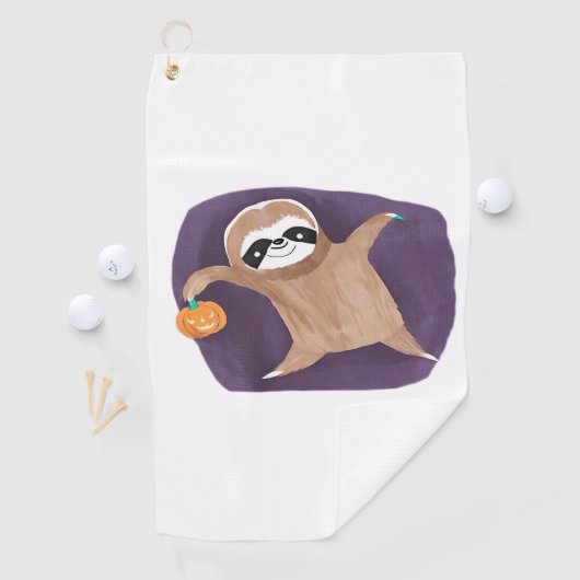 Halloween luiaard, pompoen, vleermuis, spin, spinn golfhanddoek (Insitu)