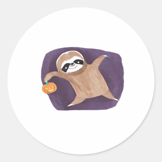 Halloween luiaard, pompoen, vleermuis, spin, spinn ronde sticker (Voorkant)