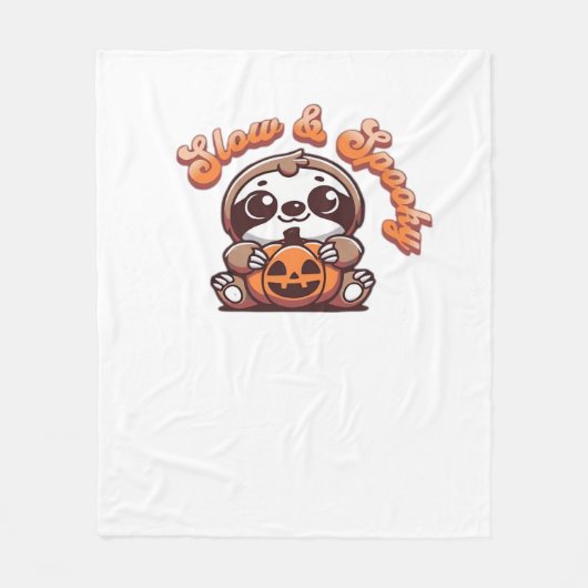 Halloween Luiaard Slow en Spooky Schattigee Luiaar Fleece Deken (Voorkant)