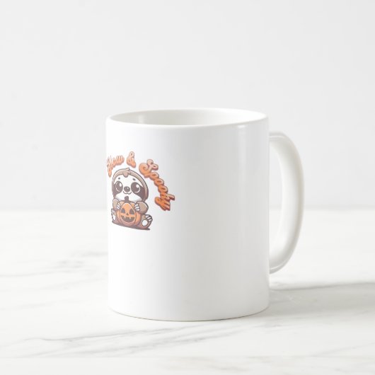 Halloween Luiaard Slow en Spooky Schattigee Luiaar Koffiemok (Voorkant rechts)