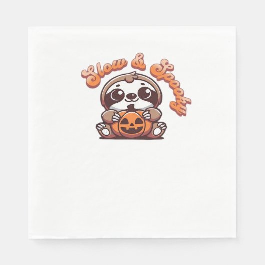 Halloween Luiaard Slow en Spooky Schattigee Luiaar Servet (Voorkant)