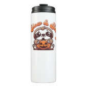 Halloween Luiaard Slow en Spooky Schattigee Luiaar Thermosbeker (Voorkant)