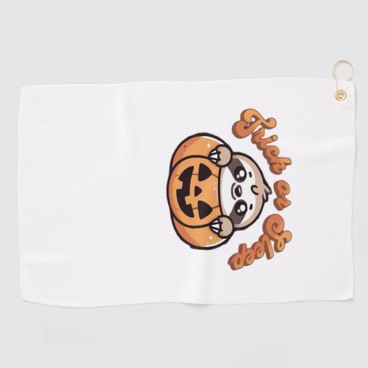 Halloween luiaard truc of slaap Schattigee luiaard Golfhanddoek (Horizontaal)