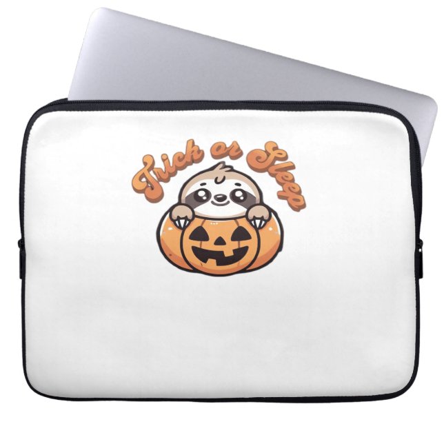 Halloween luiaard truc of slaap Schattigee luiaard Laptop Sleeve (Voorkant)