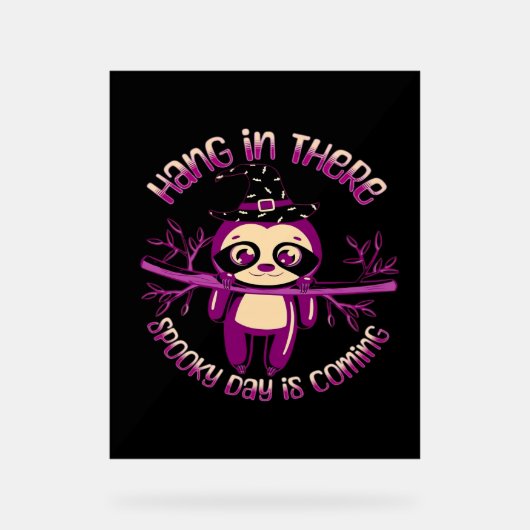 Halloween Luiaard (ver.1) Classic T-shirt Acryl Bord (Voorkant)