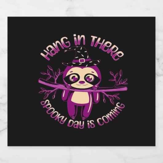 Halloween Luiaard (ver.1) Classic T-shirt Sparkling Wijnetiket (Enkel label)