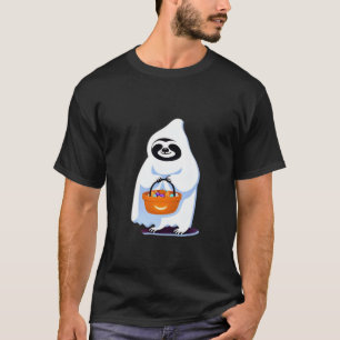 Halloween luiaard verkleed als spook gaat trick or t-shirt