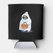 Halloween luiaard verkleed als spookachtige truc o blikjeskoeler (Voorkant)