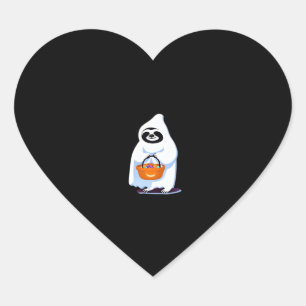 Halloween luiaard verkleed als spookachtige truc o hart sticker