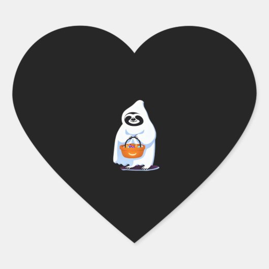 Halloween luiaard verkleed als spookachtige truc o hart sticker (Voorkant)