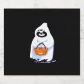 Halloween luiaard verkleed als spookachtige truc o sparkling wijnetiket (Enkel label)