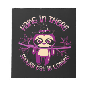 Halloween Luiaard (versie 1) Klassiek T-shirt Notitieblok