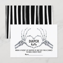 Halloween Luier Raffle Skelet hart baby shower Kaart