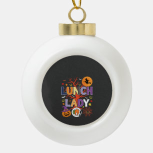 Halloween Lunch Dames Heks Keuken Vector Keramische Bal Ornament