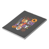 Halloween Lunch Dames Heks Keuken Vector Notitieblok (Linkerzijde)