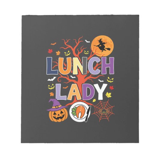 Halloween Lunch Dames Heks Keuken Vector Notitieblok (Voorkant)