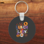 Halloween Lunch Dames Heks Keuken Vector Sleutelhanger (Voorkant)