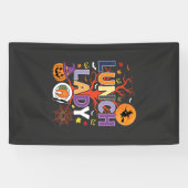 Halloween Lunch Dames Heks Keuken Vector Spandoek (Horizontaal)