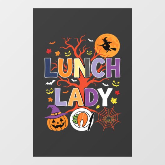 Halloween Lunch Dames Heksenkeuken Vector Raamsticker (Vel)