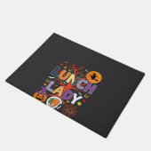Halloween lunchdame heks keuken vector deurmat (Schuin)