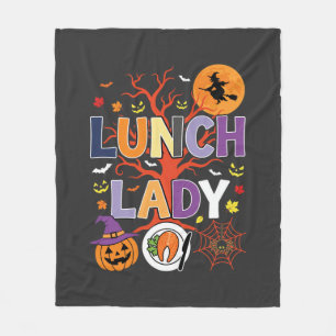 Halloween lunchdame heks keuken vector fleece deken