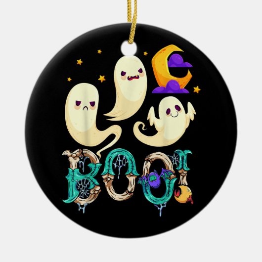 Halloween maan 40 keramisch ornament (Voorkant)