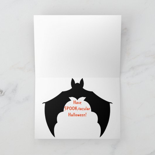 Halloween Maan en Kat Kaart (Binnen)