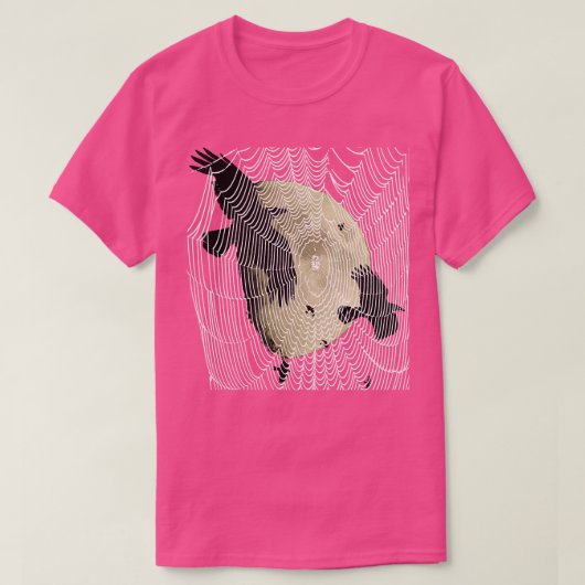 Halloween Maan Kraaien en Cobweb T-shirt (Design voorkant)