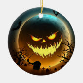 Halloween/maan/pompoen Keramisch Ornament (Voorkant)