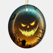 Halloween/maan/pompoen Keramisch Ornament (Links)