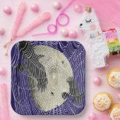 Halloween maan raven en spinnenwebben papieren bordje (Feest)